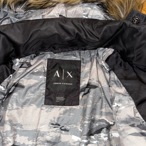 Armani Exchange Hooded Fur Parka Jacket Mens (S) - Picture 5 of 11